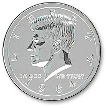 Jumbo Half Dollar Chroom 7,5 cm